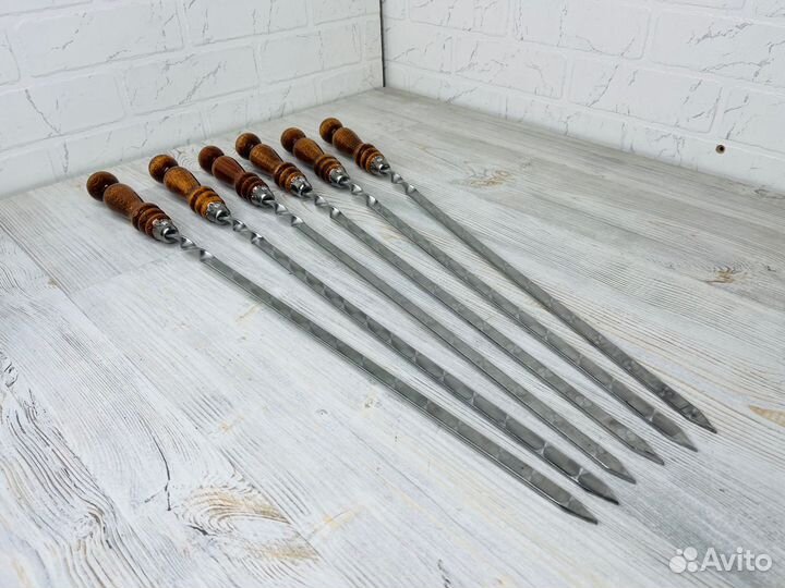 Шампур с деревянной ручкой 10*550мм