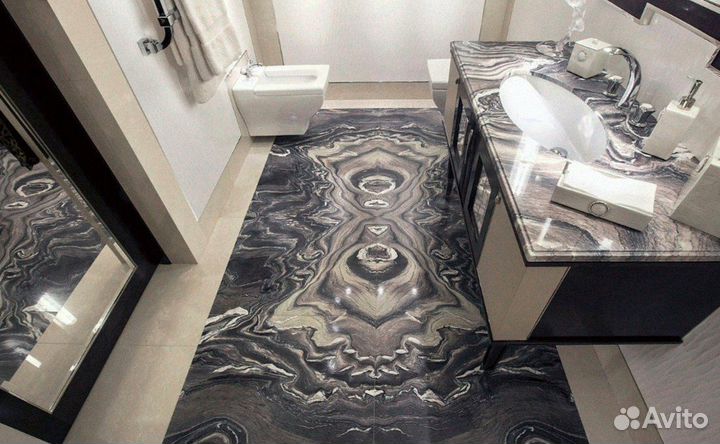 Полы из натурального мрамора, гранита