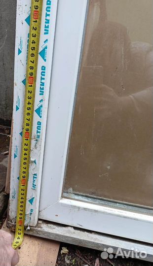 Дверь входная металлопластик белая 213 х 90 - бу