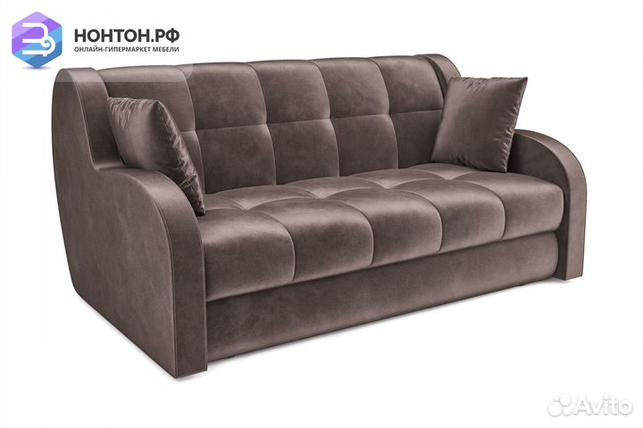Диван аккордеон Барон вельвет коричневый