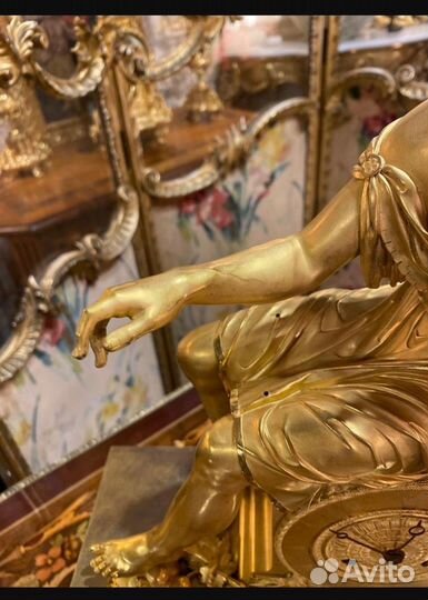 Александр Македонский бронза золото часы антик кам