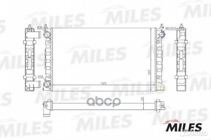 Радиатор (механическая сборка) VW passat 1.6/1.8