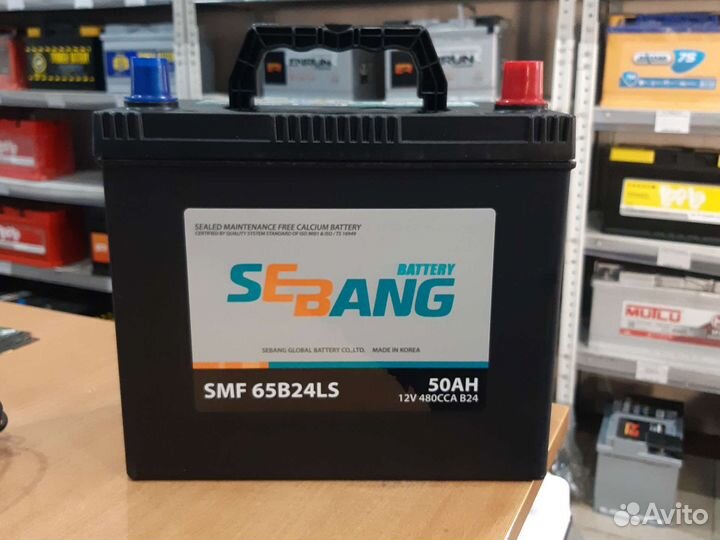 Аккумулятор автомобильный Sebang 50 Ач обр.65B24LS