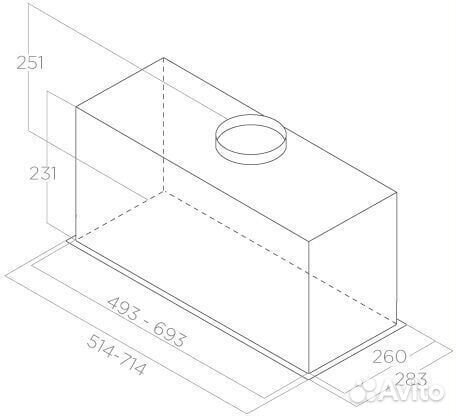 Вытяжка встраиваемая Elica fold GR/A/72 серый управление: кнопочное (1 мотор)
