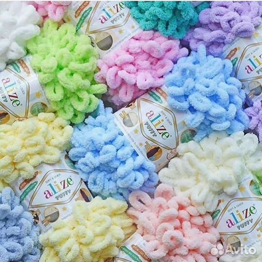 Пряжа для вязания Alize puffy и Puffy Color