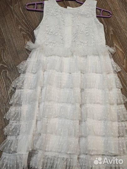 Платье белое праздничное для девочки 116-122
