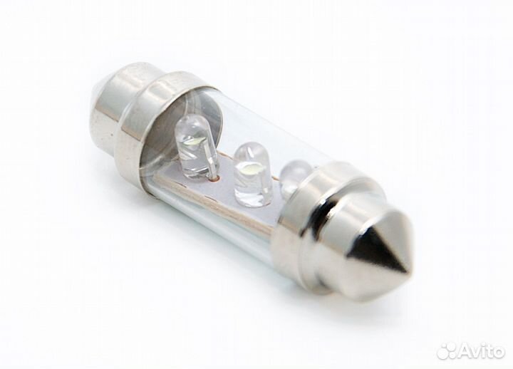 Светодиод 12v T11 36мм ас 3LED