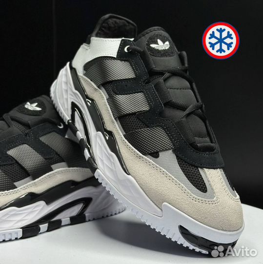 Кроссовки зимние Adidas Niteball black and white