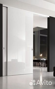 Двepь откатная глухая