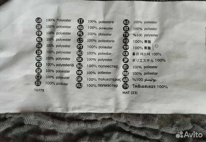 Плед IKEA rodfloka 120*180, серый, новый