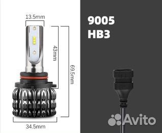 Лампы светодиодные HB3 9005 зеленые