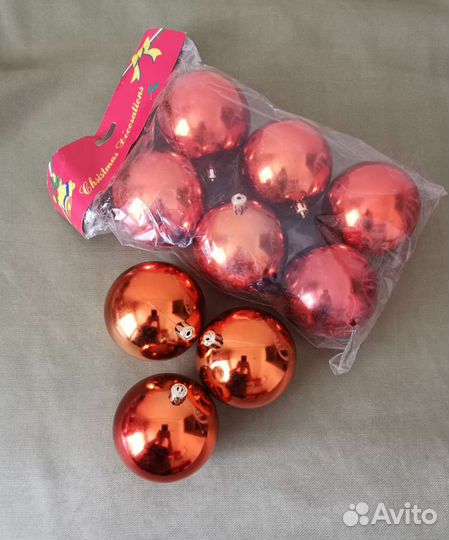 Елочные игрушки, шары, пластик, новые много