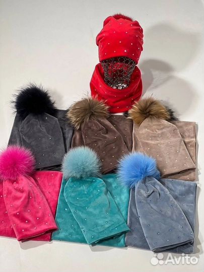 Новый комплект шапка+хомут