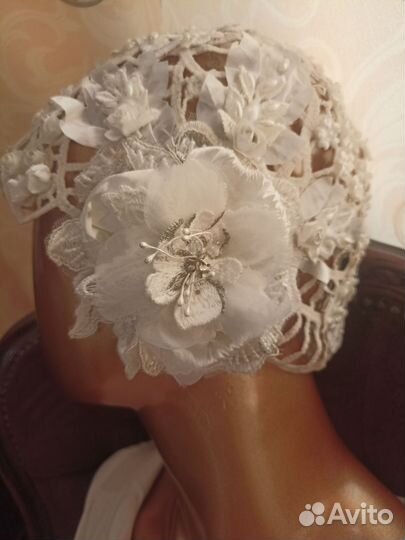 Шляпка невесты свадебная бохо этно чепец