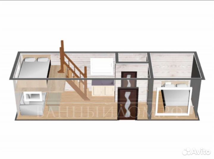Дом с антресолью (в 1,5 этажа)