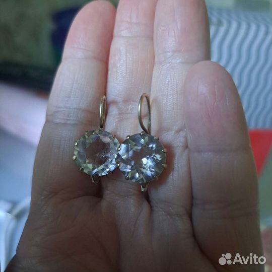 Серебряные серьги горным хрусталем