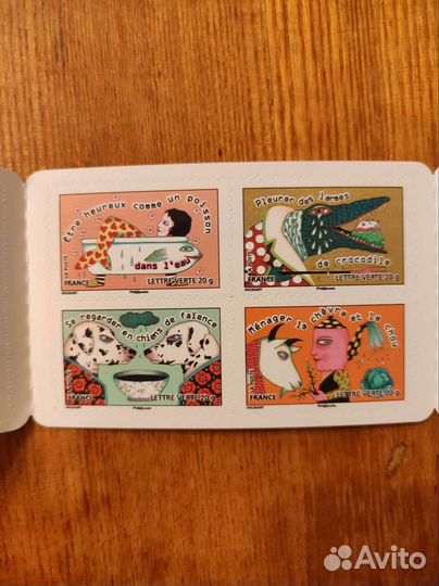 Марки Франция Почтовые марки марочная тетрадка