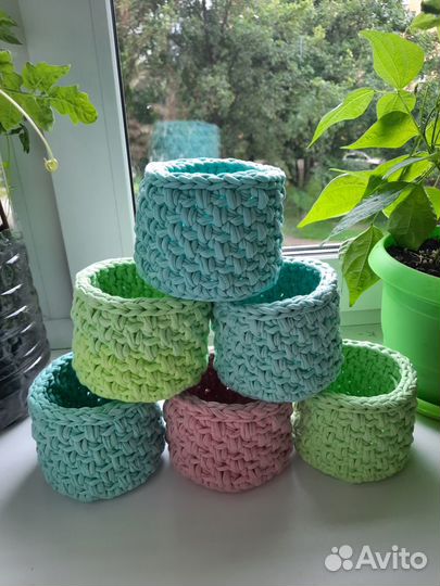 Трикотажные корзинки