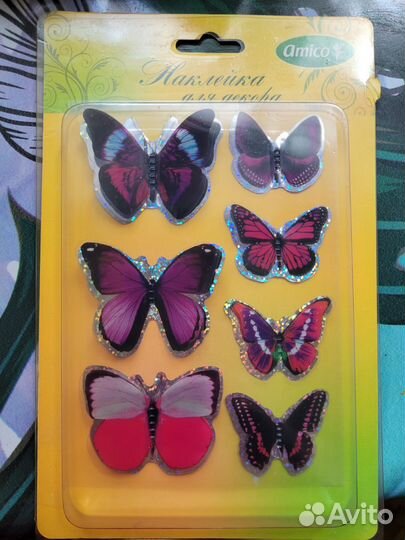 Наклейки бабочки для декора и поделок новые