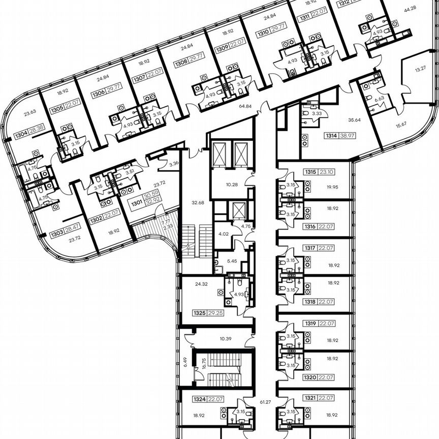 Апартаменты-студия, 22,1 м², 13/15 эт.