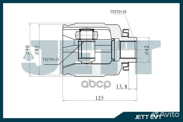 ШРУС внутренний jett V40-4063 V40-4063 jett