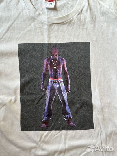 Футболка Supreme Tupac holographic tee белая