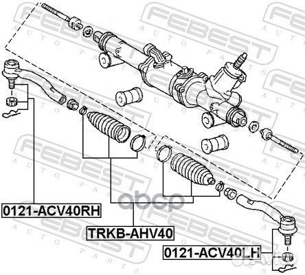 Пыльник рулевой рейки toyota camry/hybrid (asia