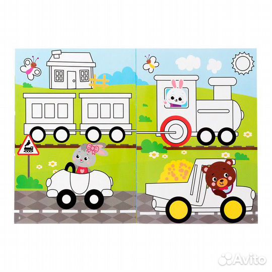 Раскраска многоразовая «Рисуй-стирай. Машины» 12 с