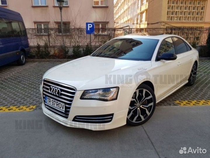 Накладка на передний бампер Audi a8 d4 ABT дорест