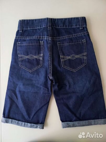 Рубашка детская, джинсовые шорты р.128-134