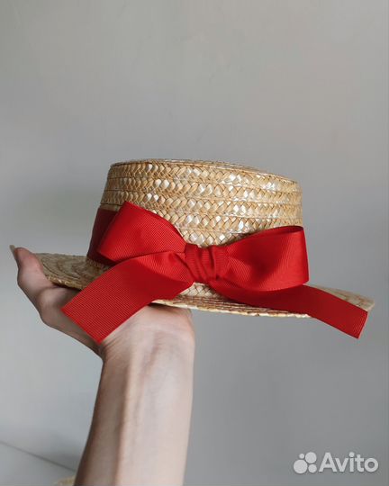 Шляпы соломенные с бантом