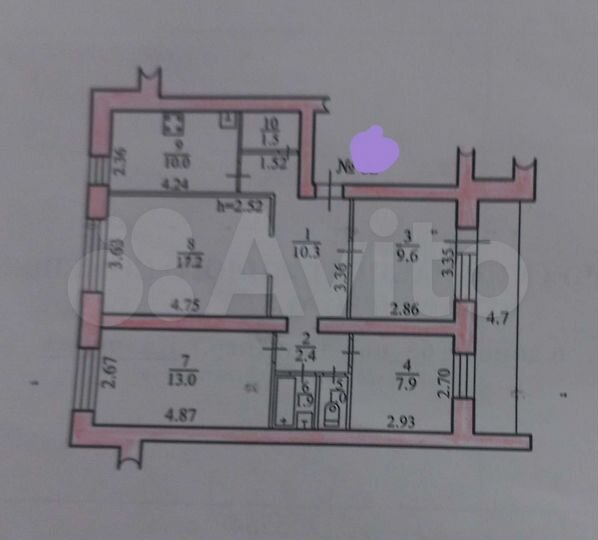 4-к. квартира, 74,8 м², 4/5 эт.
