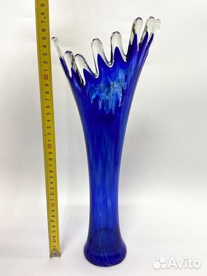 Ваза для цветов Всплеск кобальтовое стекло