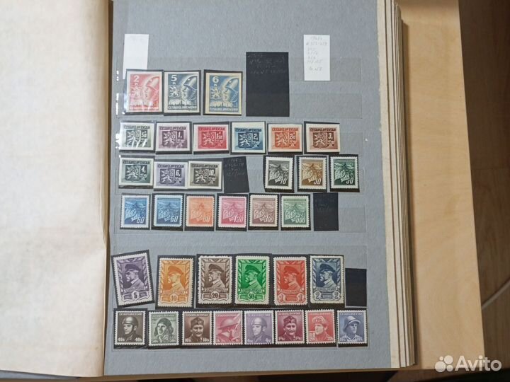 Почтовые марки альбом Чехословакия 1940-1950 года