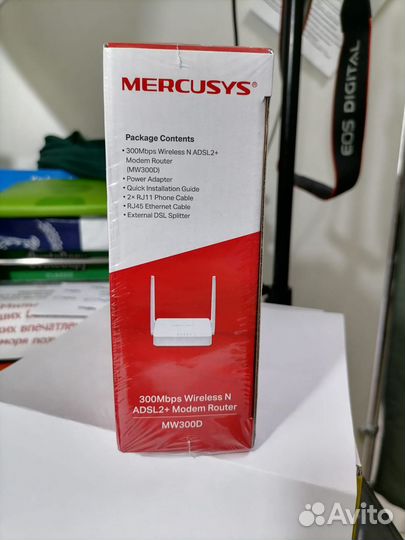 Wifi роутер беспроводной mercusys MW300D adsl2+