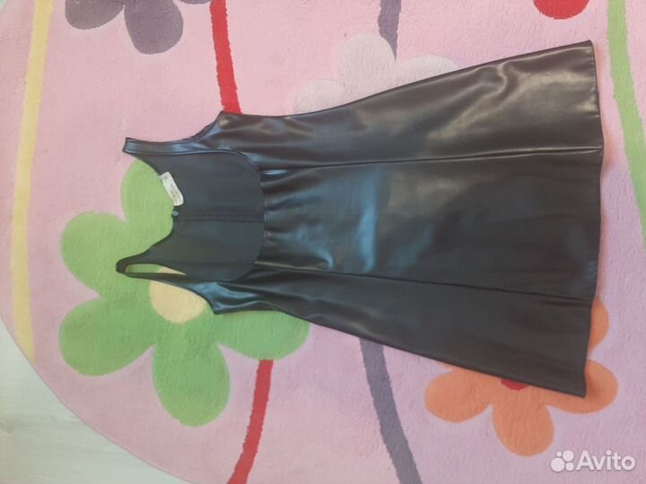 Кожаный сарафан женский 42