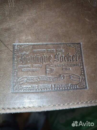 Мужской кожаный портфель коричневый