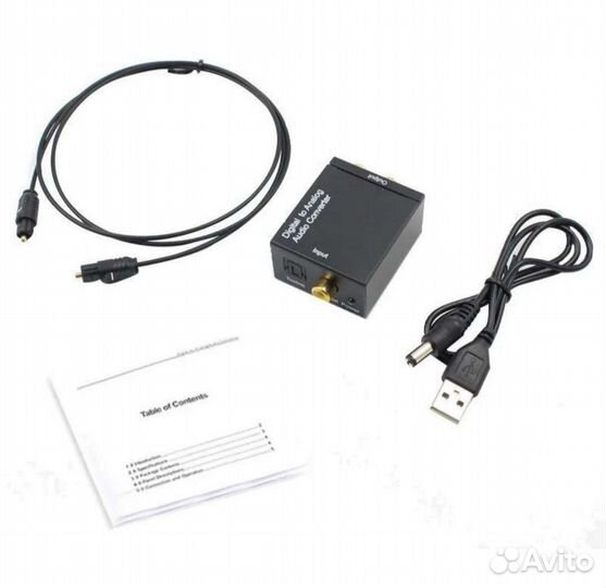 Конвертер переходник звуковой с оптики Toslink