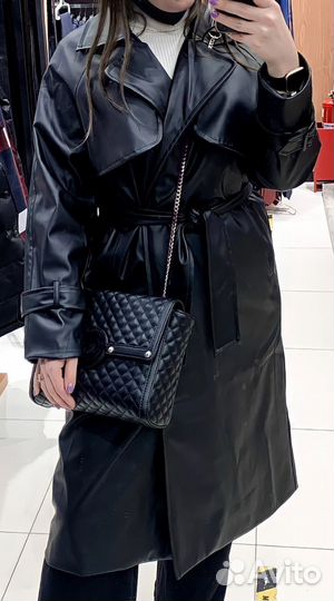 Тренч из эко кожи