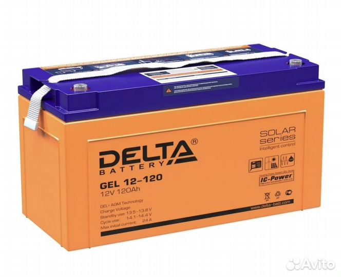Аккумулятор Ибп 12В 120 А. ч. Delta (Gel 12-120)