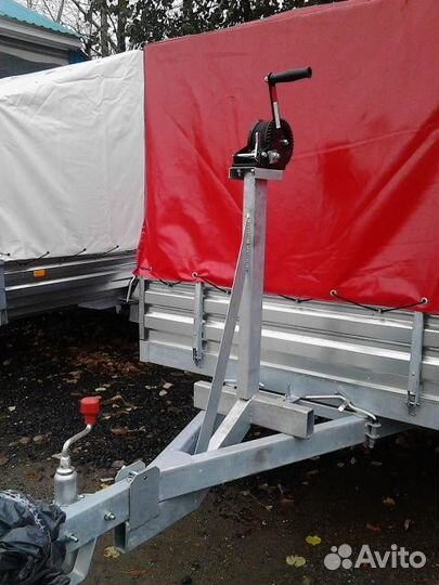 Лебедка для прицепа ручная с кронштейном на борто