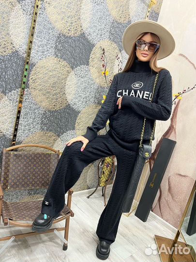 Вязаный костюм chanel Оверсайз 42-48