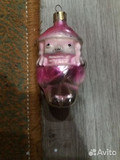 Стеклянная ёлочная игрушка СССР 