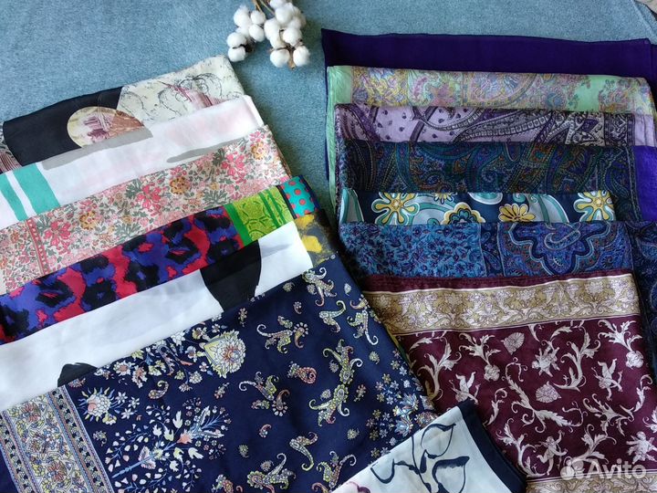 Женская косынка платок на голову с узорами