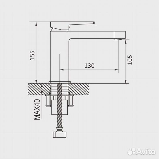 Смеситель для раковины Shevanik S6801H, черный