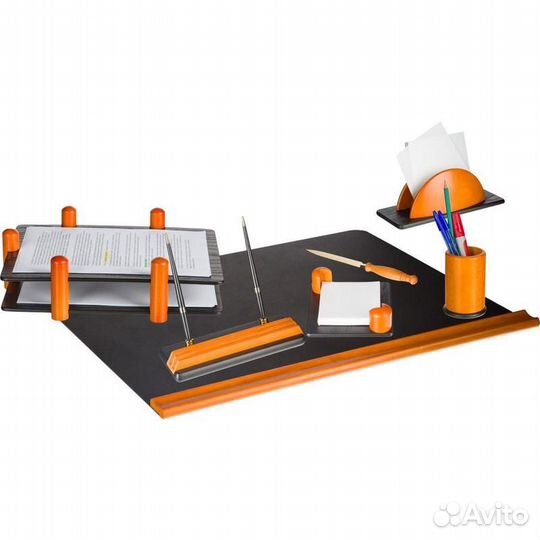 Набор настольный деревянный 7 предметов орех/черны