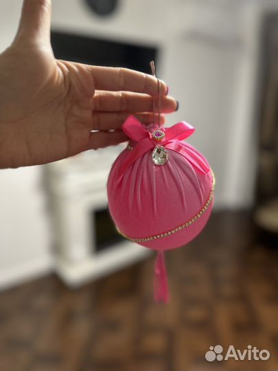 Елочные шары 10 см Розовый