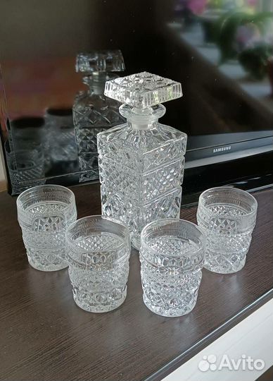 Графин хрустальный со стаканами,Богемия СССР