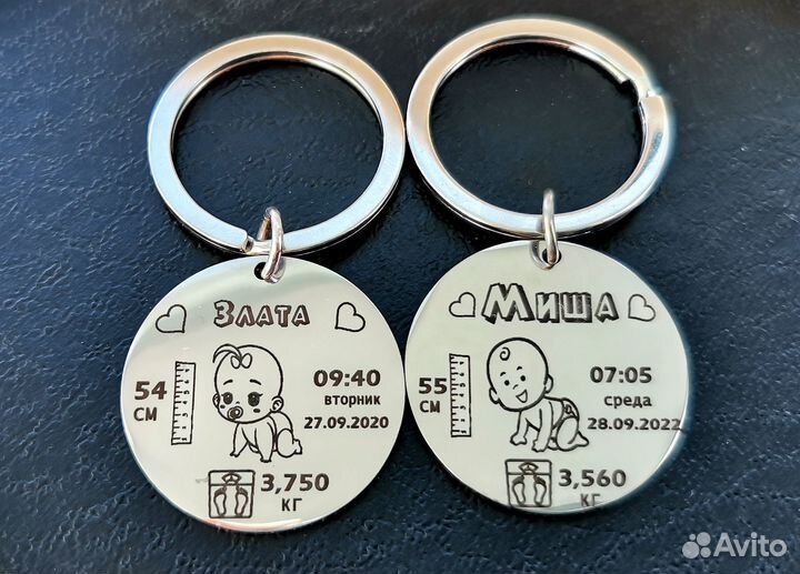Для новорожденных именной брелок