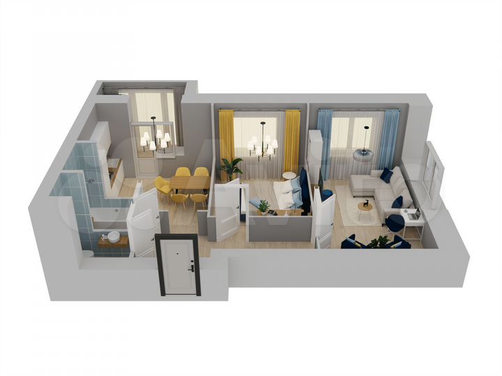 2-к. квартира, 55,4 м², 8/10 эт.